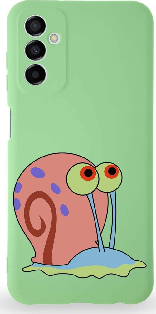Samsung Galaxy M23 Uyumlu Lansman Kılıf Altı Kapalı Içi Kadife Salyangoz Gary Tasarımlı Kapak