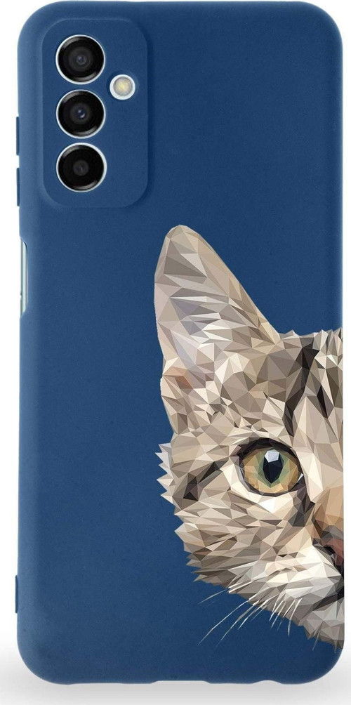 Samsung Galaxy M23 Uyumlu Lansman Kılıf. Altı Kapalı Içi Kadife Catface Tasarımlı Silikon Kapak
