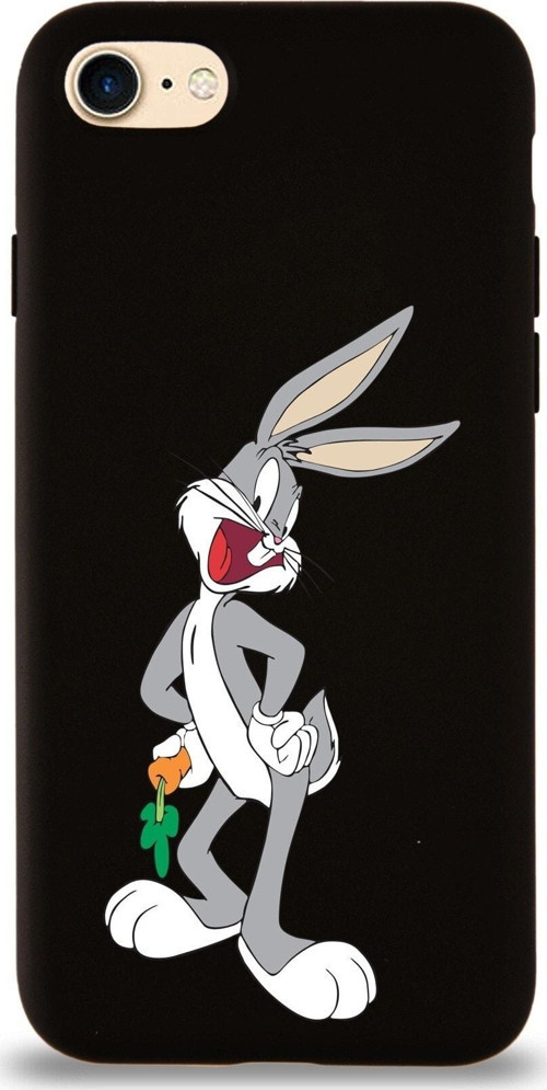 Apple Iphone 7 Uyumlu Lansman Kılıf Bugs Bunny Tasarımlı Altı Kapalı Içi Kadife Kaplı Kapak