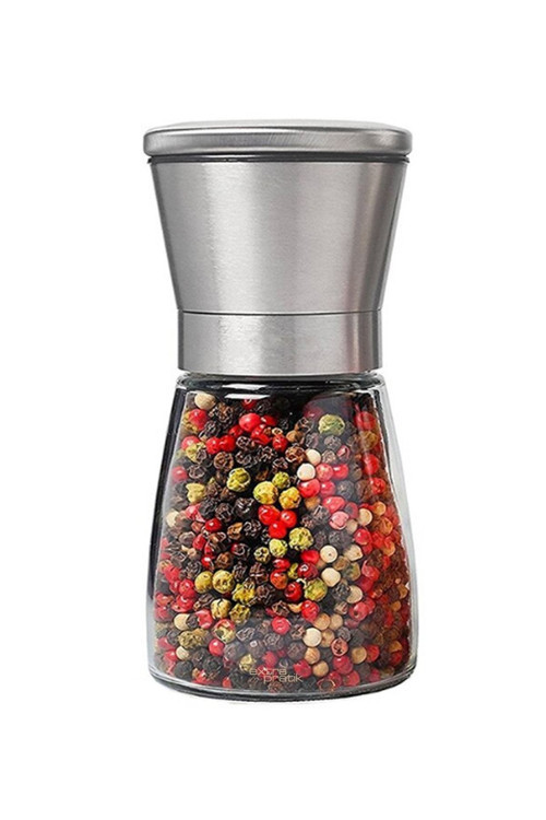Extra Pratik Çelik Başlıklı Seramik Bıçaklı Tuz Karabiber Baharat Öğütücü Değirmeni 13.5Cm