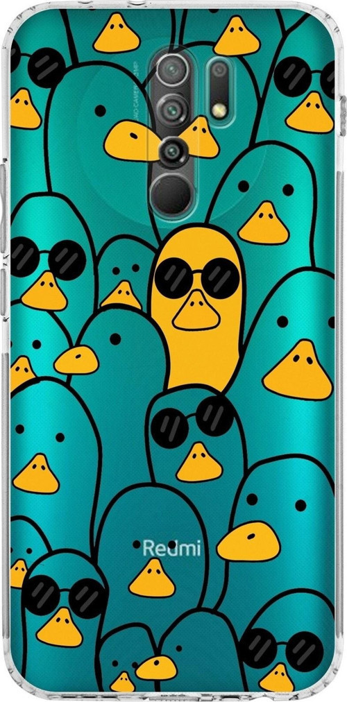 Xiaomi Redmi 9 Kamera Korumalı Kapak Duck Tasarımlı Şeffaf Kılıf