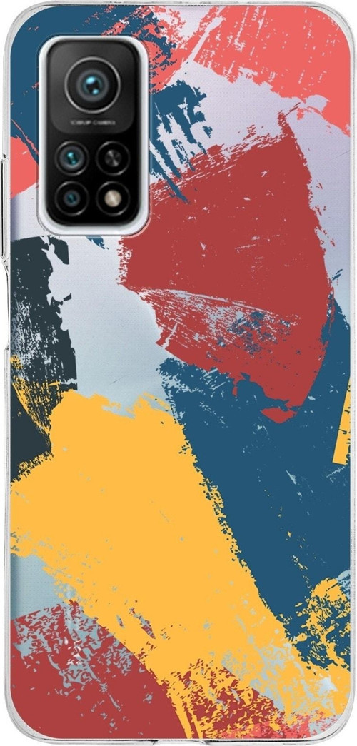 Xiaomi Mi 10 T Pro Uyumlu Kapak Brushstroke Tasarımlı Şeffaf Silikon Kılıf