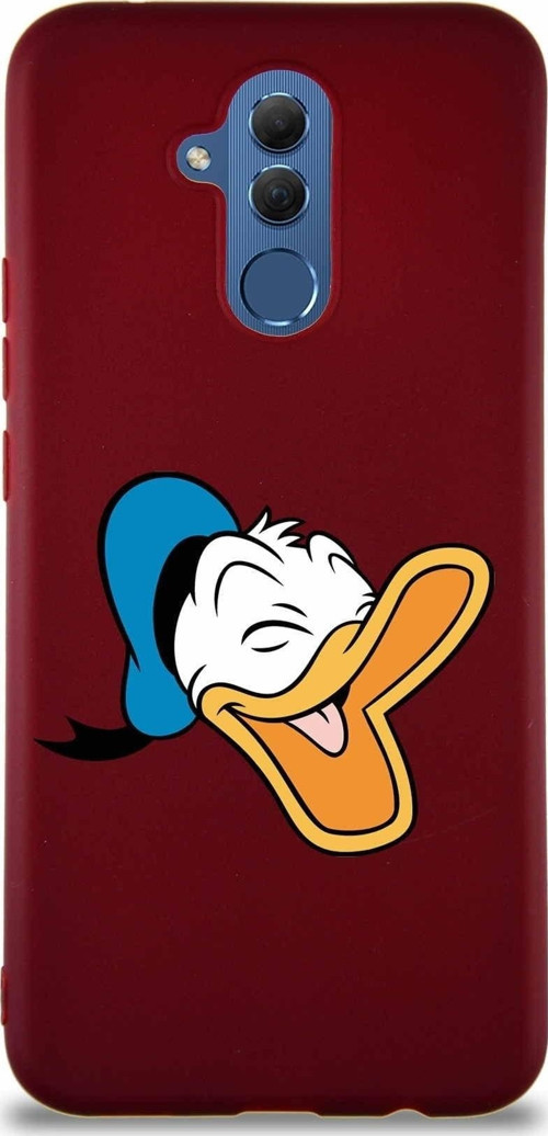 Huawei Mate 20 Lite Soft Premier Kapak Donald Duck-E Tasarımlı Silikon Kılıf - Mürdüm