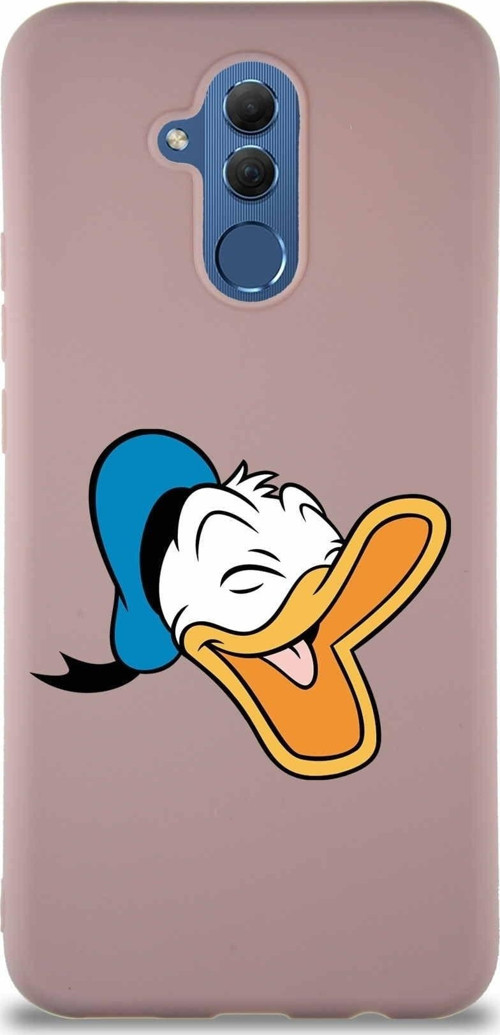 Huawei Mate 20 Lite Soft Premier Kapak Donald Duck-E Tasarımlı Silikon Kılıf - Pudra