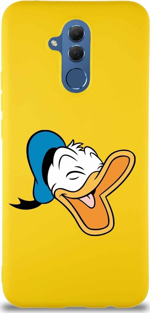 Huawei Mate 20 Lite Soft Premier Kapak Donald Duck-E Tasarımlı Silikon Kılıf - Sarı