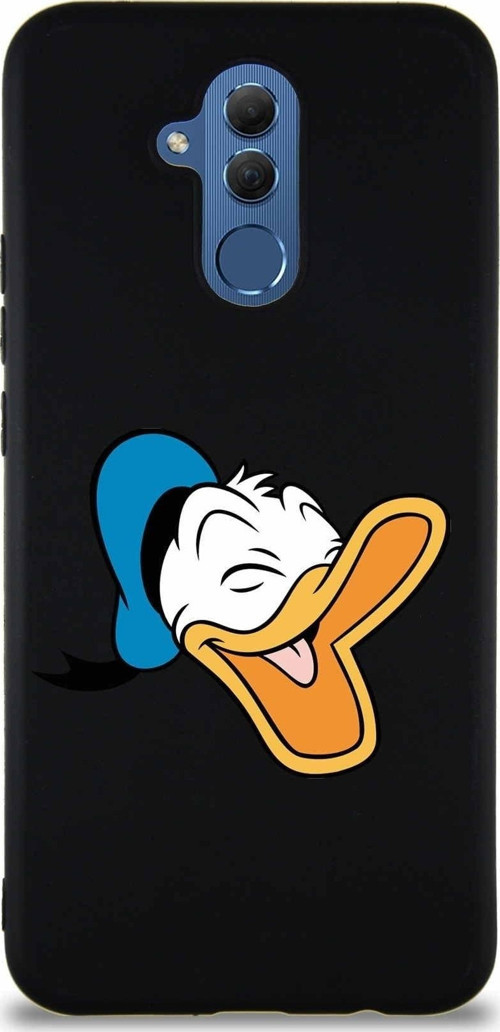 Huawei Mate 20 Lite Soft Premier Kapak Donald Duck-E Tasarımlı Silikon Kılıf - Siyah