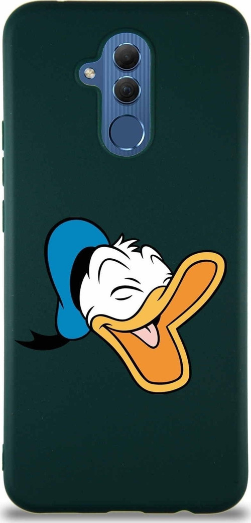 Huawei Mate 20 Lite Soft Premier Kapak Donald Duck-E Tasarımlı Silikon Kılıf - Yeşil