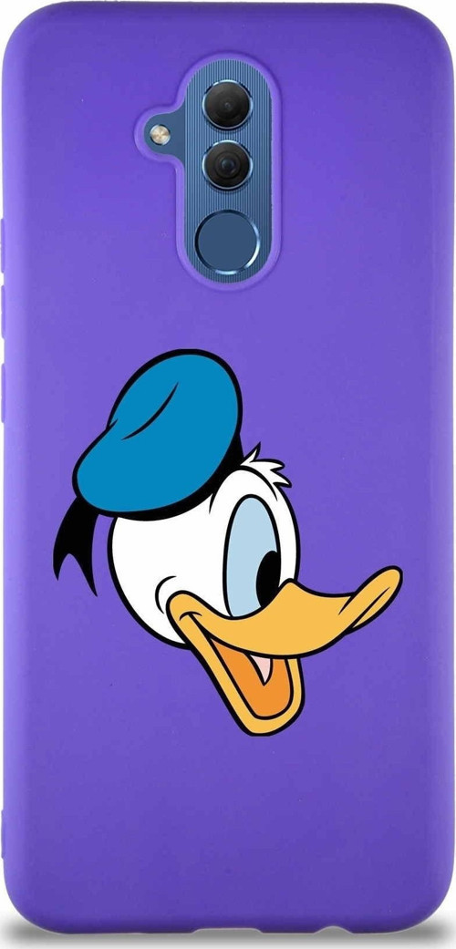 Huawei Mate 20 Lite Soft Premier Kapak Donald Duck-F Tasarımlı Silikon Kılıf - Mor