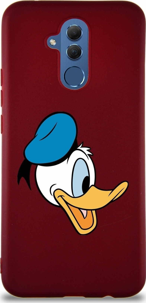 Huawei Mate 20 Lite Soft Premier Kapak Donald Duck-F Tasarımlı Silikon Kılıf - Mürdüm