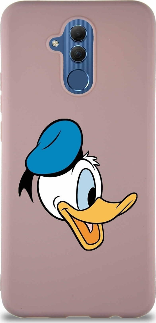 Huawei Mate 20 Lite Soft Premier Kapak Donald Duck-F Tasarımlı Silikon Kılıf - Pudra