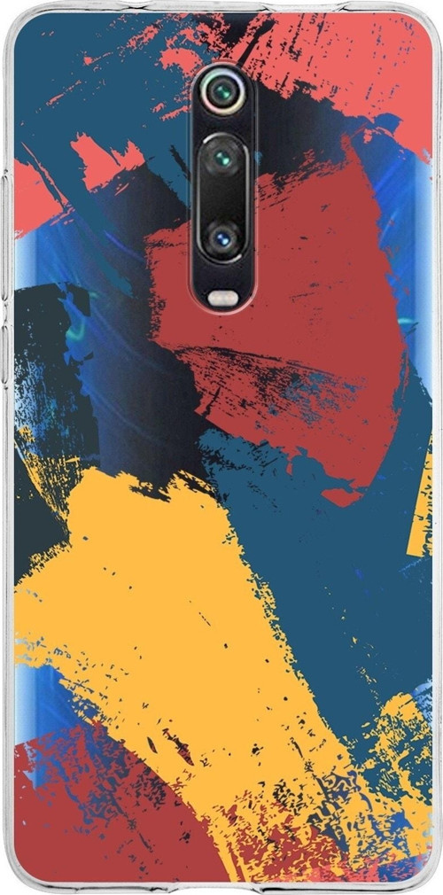Xiaomi Mi 9T Uyumlu Kapak Brushstroke Tasarımlı Şeffaf Silikon Kılıf