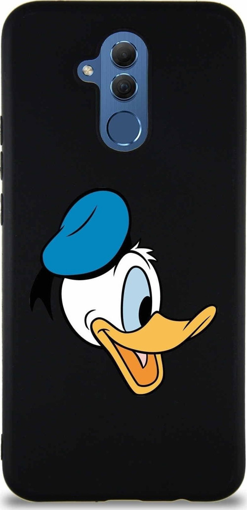 Huawei Mate 20 Lite Soft Premier Kapak Donald Duck-F Tasarımlı Silikon Kılıf - Siyah