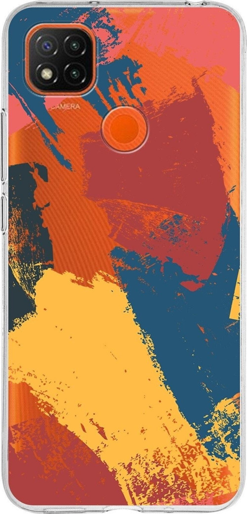 Xiaomi Redmi 9C Uyumlu Kapak Brushstroke Tasarımlı Şeffaf Silikon Kılıf