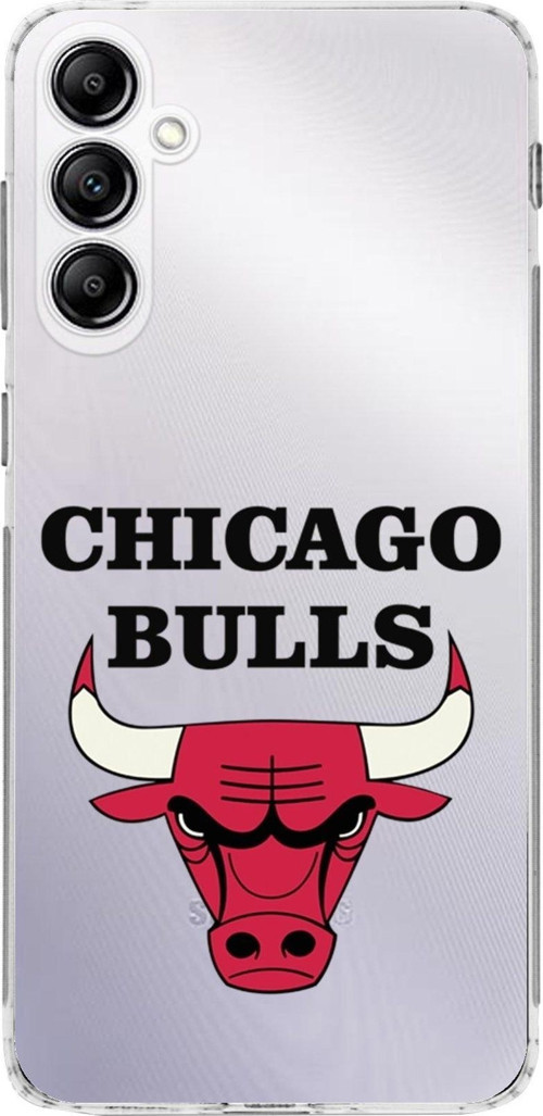 Galaxy A14 Uyumlu Kamera Korumalı Kapak Chicago Bulls Tasarımlı Şeffaf Kılıf