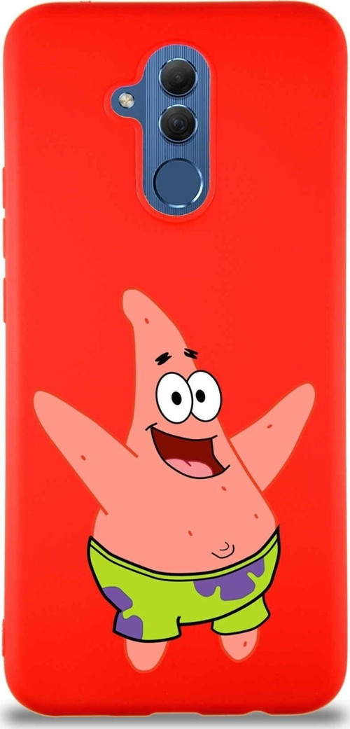 Huawei Mate 20 Lite Soft Premier Kapak Patrick Yıldız Tasarımlı Silikon Kılıf - Kırmızı