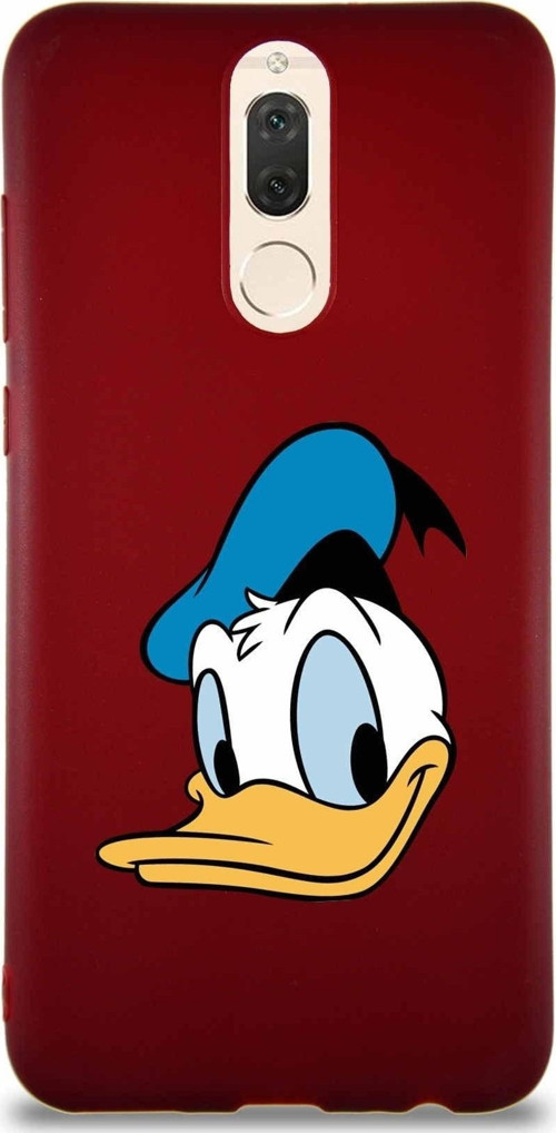 Huawei Mate 10 Lite Soft Premier Kapak Donald Duck-B Tasarımlı Silikon Kılıf - Mürdüm