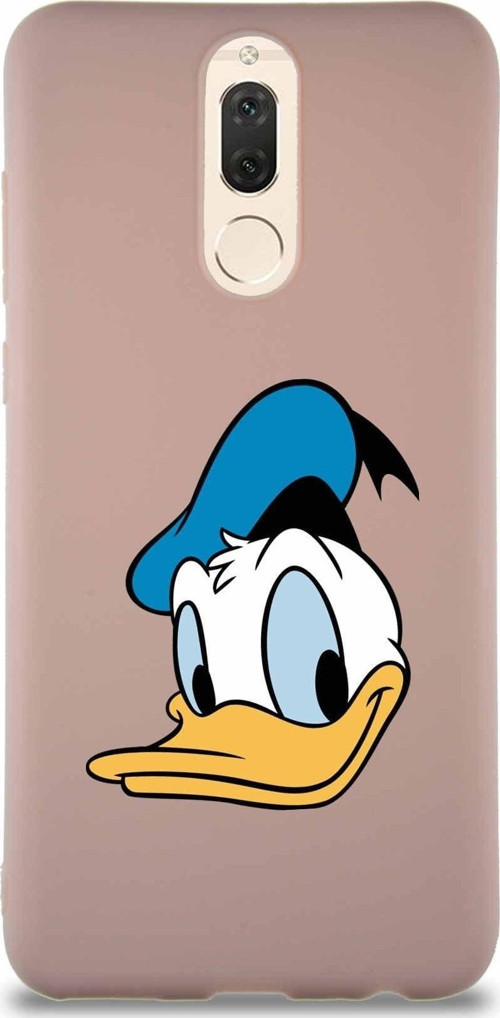 Huawei Mate 10 Lite Soft Premier Kapak Donald Duck-B Tasarımlı Silikon Kılıf - Pudra