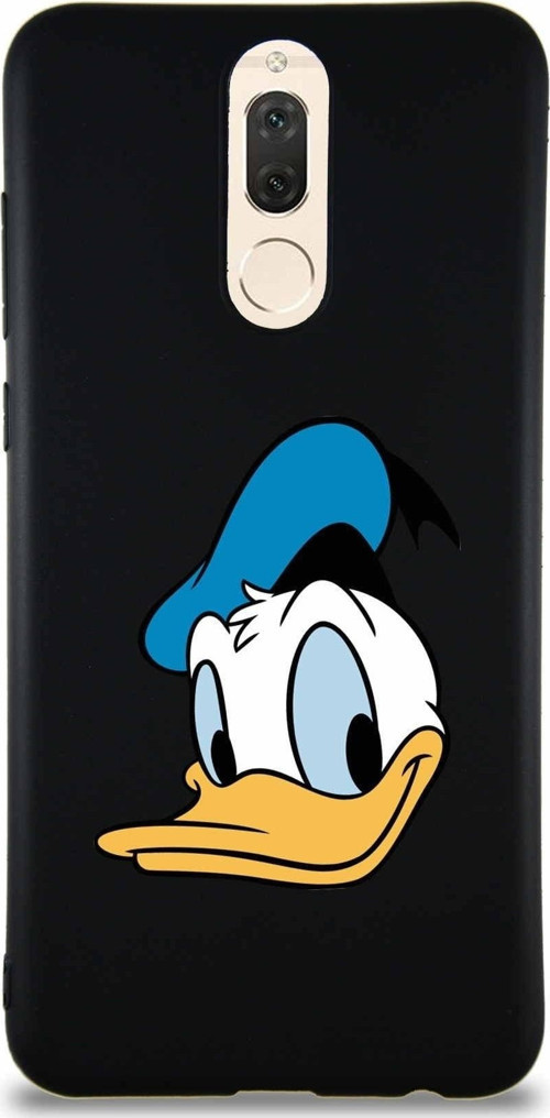 Huawei Mate 10 Lite Soft Premier Kapak Donald Duck-B Tasarımlı Silikon Kılıf - Siyah