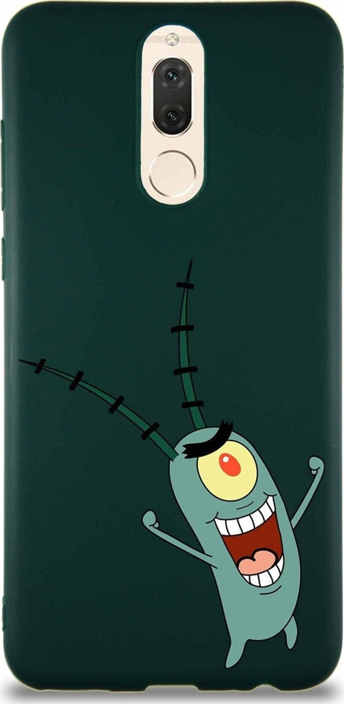 Huawei Mate 10 Lite Soft Premier Kapak Plankton Tasarımlı Silikon Kılıf - Yeşil
