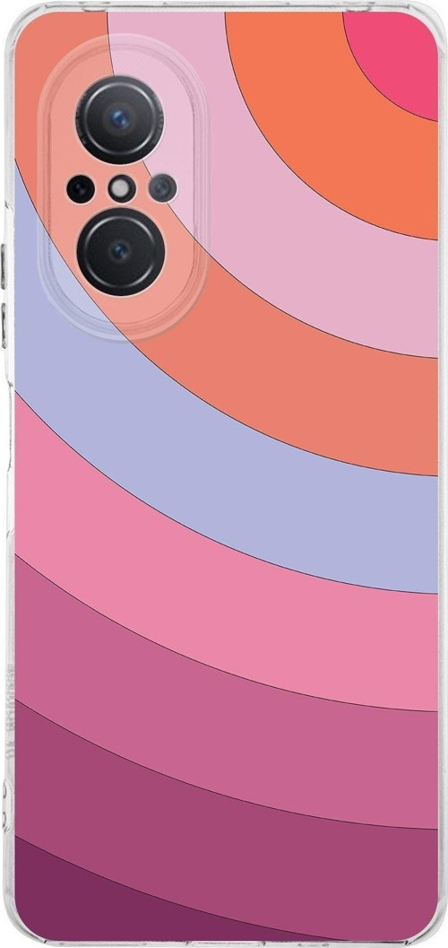 Huawei Nova 9 Se Kamera Korumalı Kapak Renk Cümbüşü Tasarımlı Şeffaf Kılıf