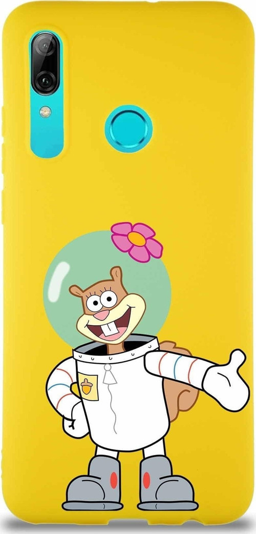 Huawei P Smart 2019 Soft Premier Kapak Sandy Tasarımlı Silikon Kılıf - Sarı
