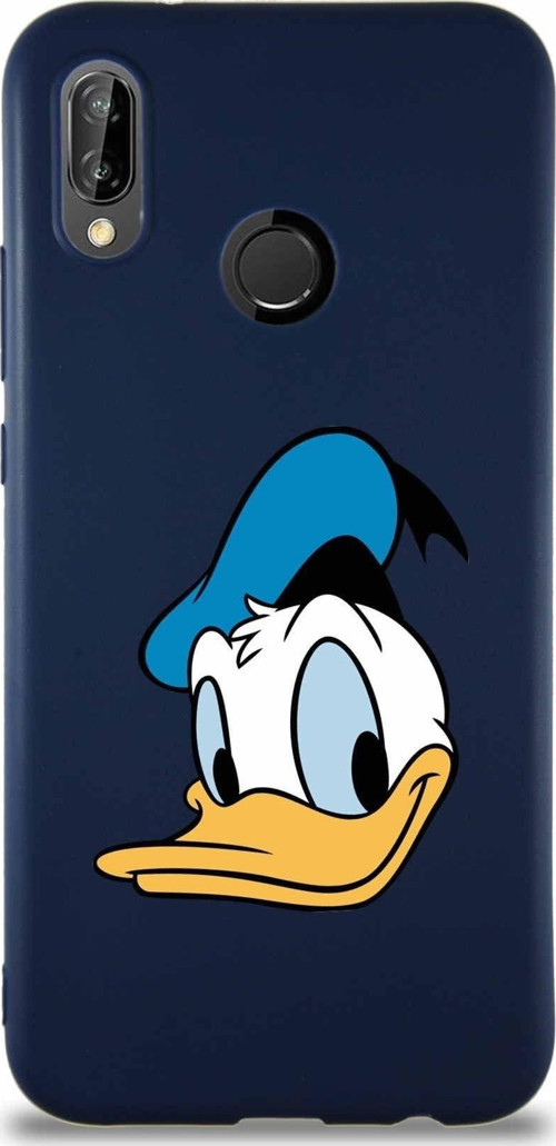 Huawei P20 Lite Soft Premier Kapak Donald Duck-B Tasarımlı Silikon Kılıf - Lacivert