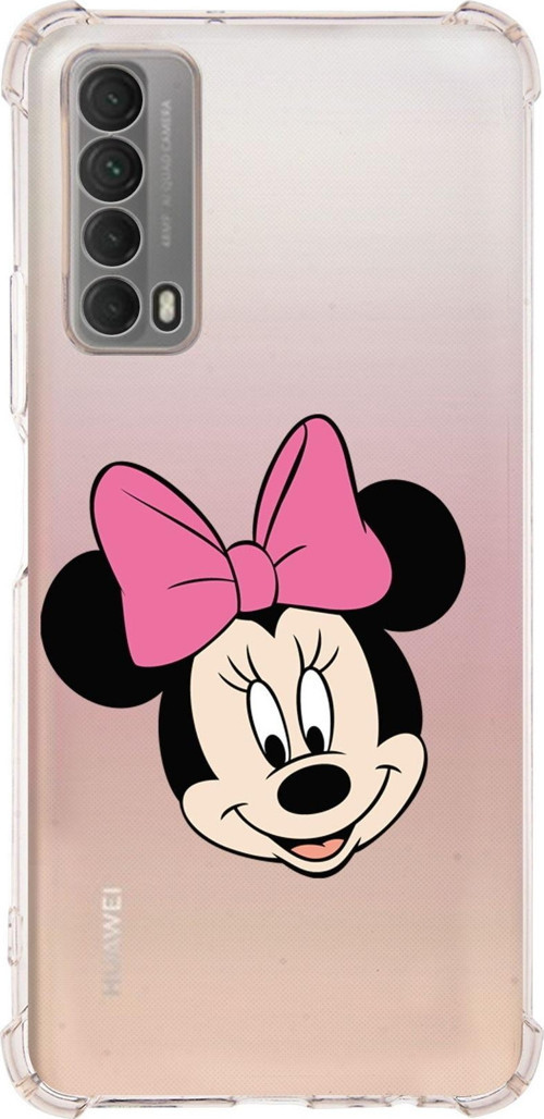 Huawei P Smart 2021 Köşe Korumalı Antişok Kapak Minnie Mouse Tasarımlı Şeffaf Kılıf
