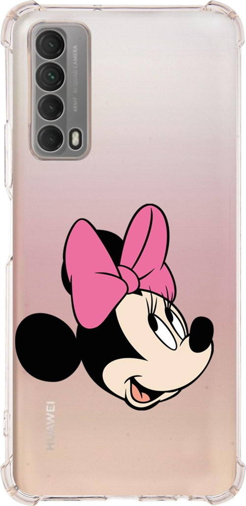Huawei P Smart 2021 Köşe Korumalı Antişok Kapak Minnie Mouse Tasarımlı Şeffaf Kılıf
