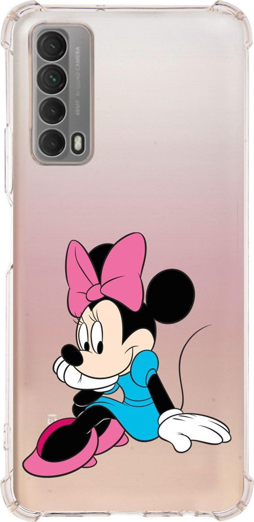 Huawei P Smart 2021 Köşe Korumalı Antişok Kapak Minnie Mouse Tasarımlı Şeffaf Kılıf