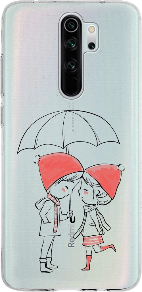 Xiaomi Redmi Note 8 Pro Uyumlu Kapak Aşk Tasarımlı Şeffaf Silikon Kılıf
