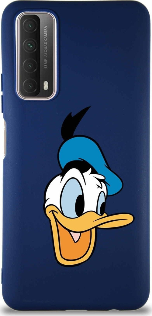 Huawei Y7A Soft Premier Kapak Donald Duck-A Tasarımlı Silikon Kılıf - Lacivert