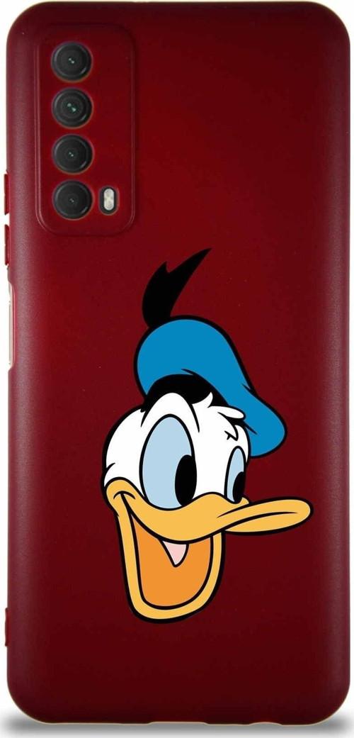 Huawei Y7A Soft Premier Kapak Donald Duck-A Tasarımlı Silikon Kılıf - Mürdüm