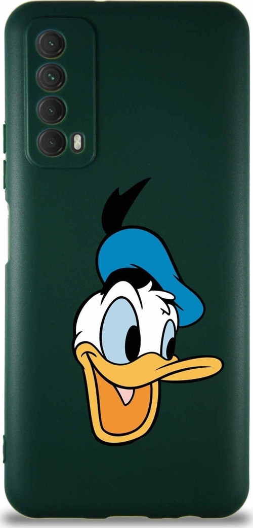 Huawei Y7A Soft Premier Kapak Donald Duck-A Tasarımlı Silikon Kılıf - Yeşil