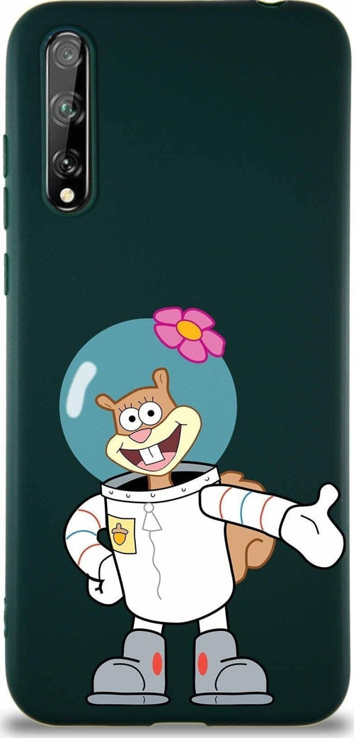 Huawei Y8P Soft Premier Kapak Sandy Tasarımlı Silikon Kılıf - Yeşil