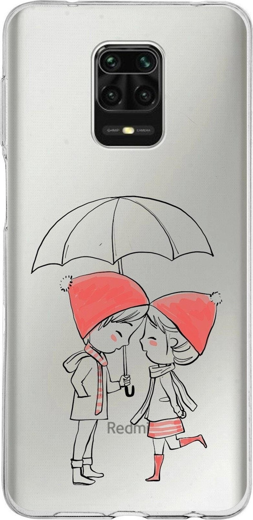 Xiaomi Redmi Note 9 Pro Uyumlu Kapak Aşk Tasarımlı Şeffaf Silikon Kılıf