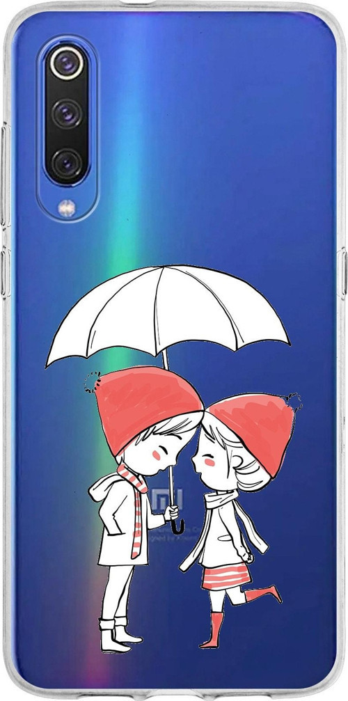 Xiaomi Mi 9 Uyumlu Kapak Aşk Tasarımlı Şeffaf Silikon Kılıf