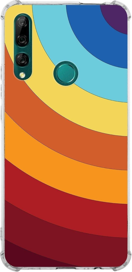 Huawei Y9 Prime 2019 Köşe Korumalı Antişok Kapak Renk Cümbüşü Tasarımlı Şeffaf Kılıf