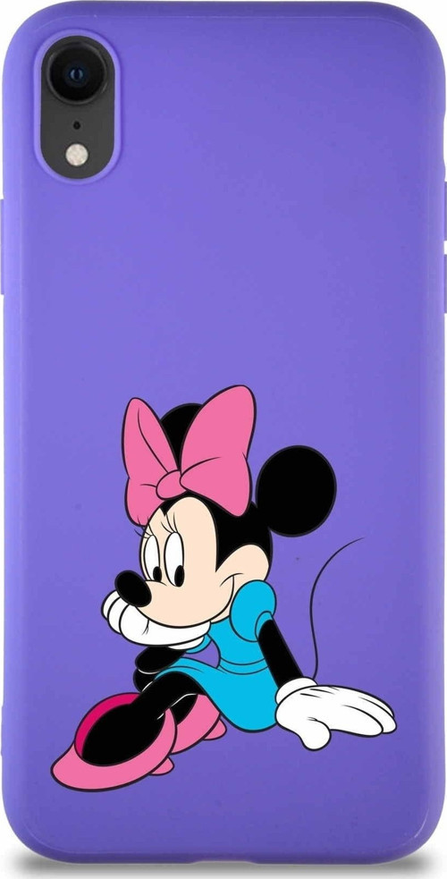 Iphone Xr Uyumlu Soft Premier Kapak Minnie Mouse-E Tasarımlı Silikon Kılıf - Mor