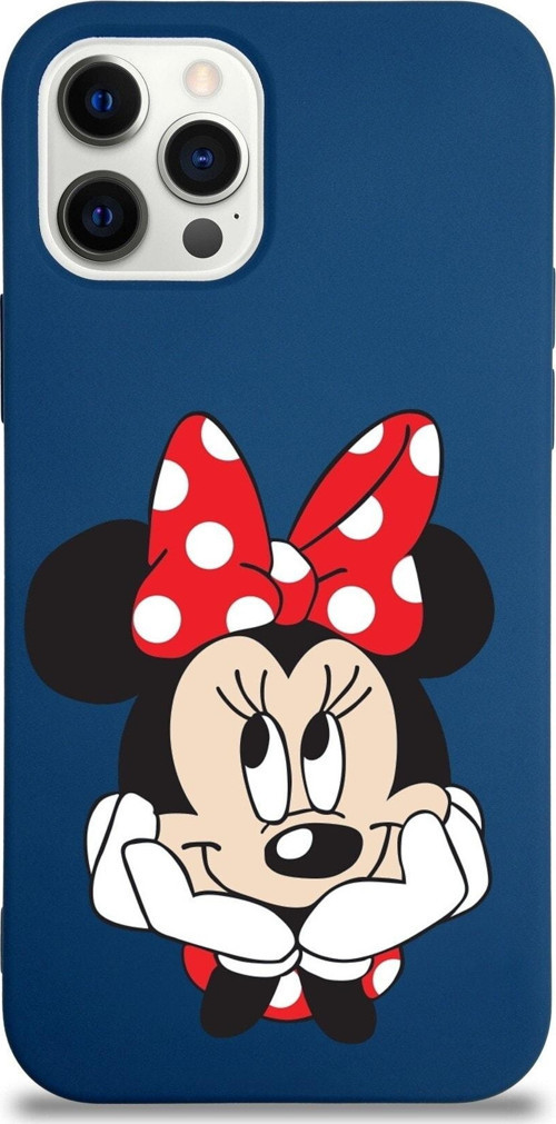 Iphone 12 Pro Max Uyumlu Lansman Kılıf Minnie Mouse Tasarımlı Altı Kapalı Içi Kadife Kaplı Kapak