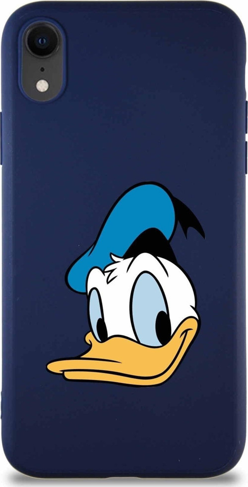 Iphone Xr Uyumlu Soft Premier Kapak Donald Duck-B Tasarımlı Silikon Kılıf - Lacivert