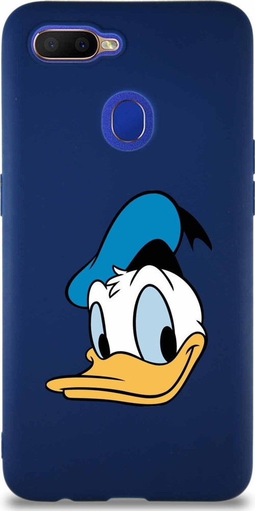 Oppo Ax7 Soft Premier Kapak Donald Duck-B Tasarımlı Silikon Kılıf - Lacivert