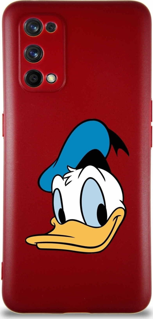 Realme 7 Pro Soft Premier Kapak Donald Duck-B Tasarımlı Silikon Kılıf - Mürdüm