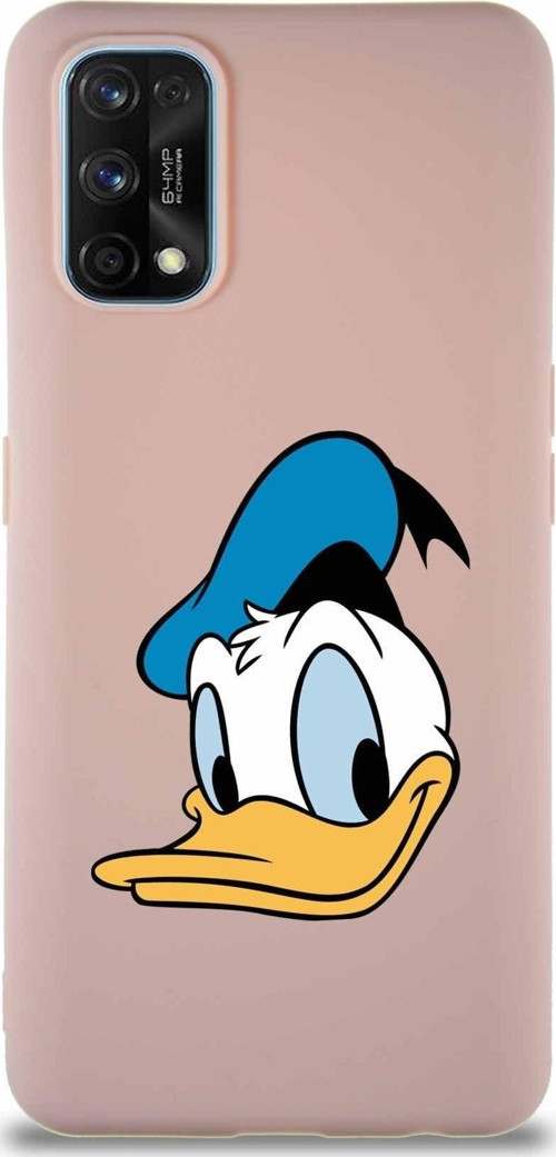 Realme 7 Pro Soft Premier Kapak Donald Duck-B Tasarımlı Silikon Kılıf - Pudra
