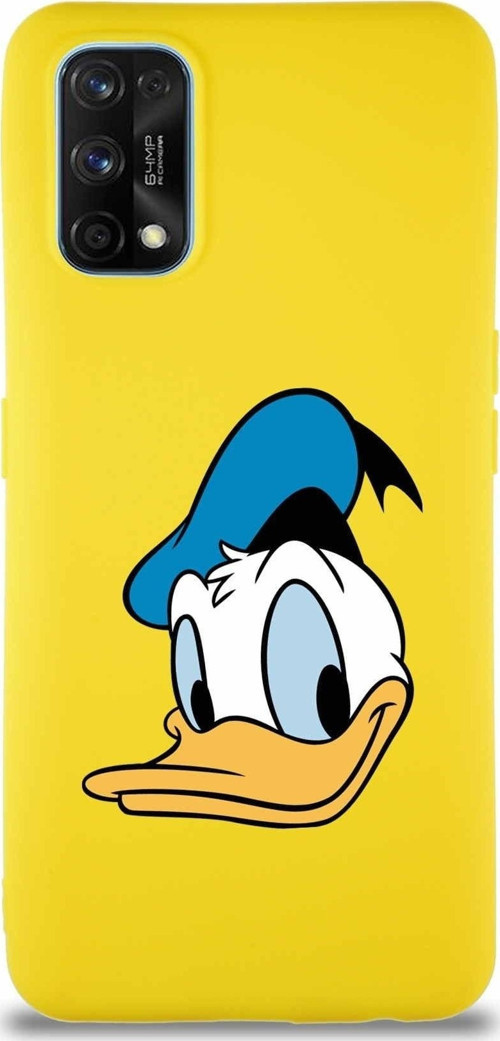 Realme 7 Pro Soft Premier Kapak Donald Duck-B Tasarımlı Silikon Kılıf - Sarı