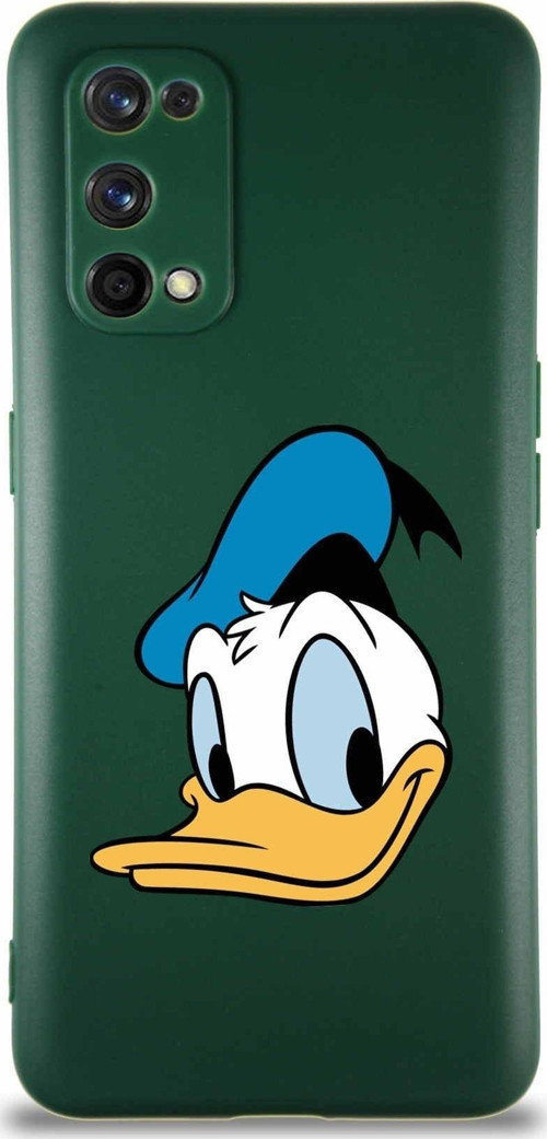 Realme 7 Pro Soft Premier Kapak Donald Duck-B Tasarımlı Silikon Kılıf - Yeşil