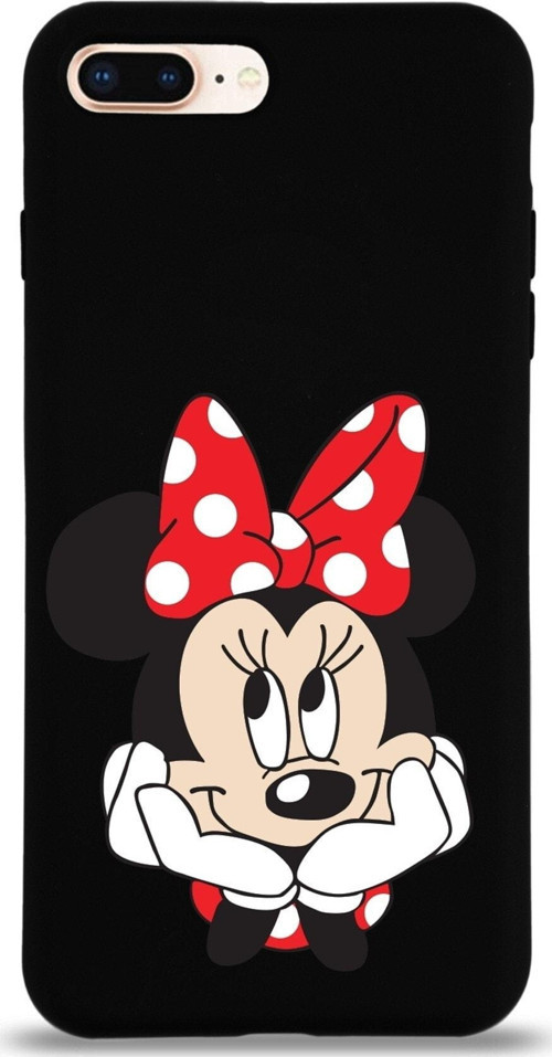 Iphone 7 Plus Uyumlu Lansman Kılıf Minnie Mouse Tasarımlı Altı Kapalı Içi Kadife Kaplı Kapak