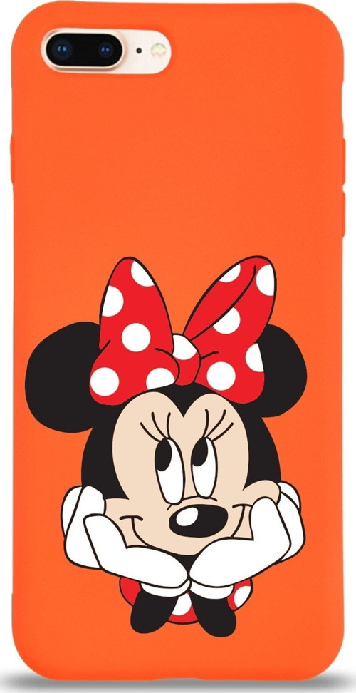 Iphone 7 Plus Uyumlu Lansman Kılıf Minnie Mouse Tasarımlı Altı Kapalı Içi Kadife Kaplı Kapak