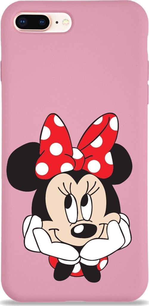 Iphone 7 Plus Uyumlu Lansman Kılıf Minnie Mouse Tasarımlı Altı Kapalı Içi Kadife Kaplı Kapak