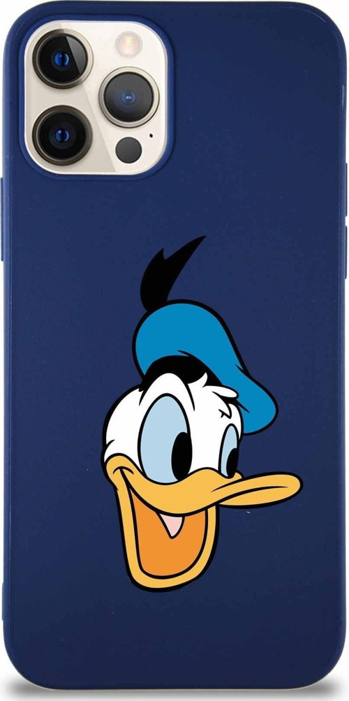 Iphone 12 Pro Uyumlu Soft Premier Kapak Donald Duck-A Tasarımlı Silikon Kılıf - Lacivert