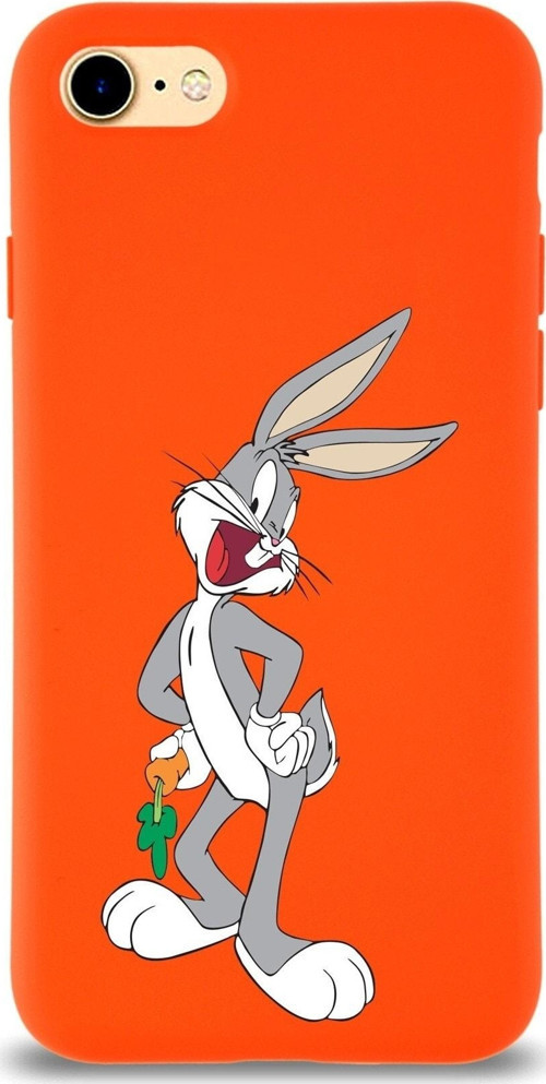 Iphone 7 Uyumlu Lansman Kılıf Bugs Bunny Tasarımlı Altı Kapalı Içi Kadife Kaplı Kapak